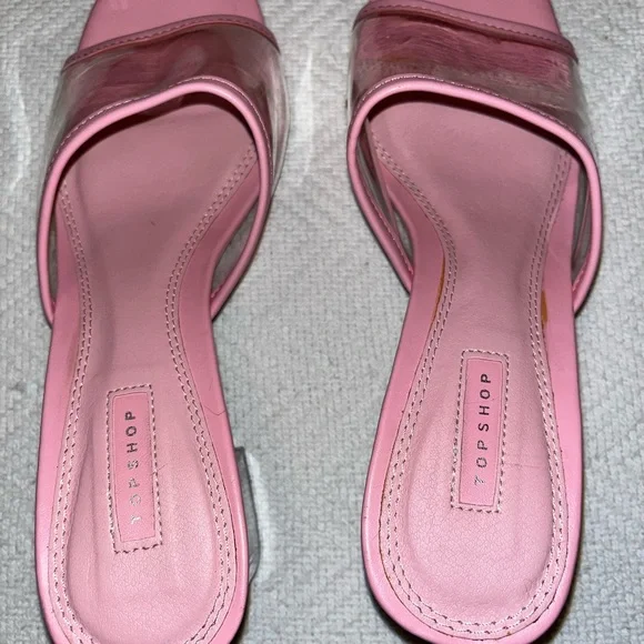 EUC, TopShop Pink & Clear Sandals, Size 38 - Picture 5 of 15